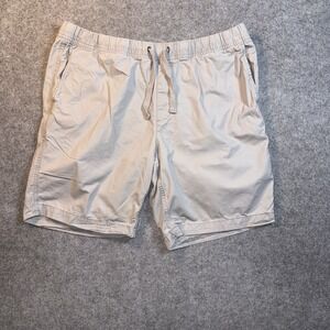 Free Assembly E-Waist Chino Shorts Large Grey 100% Cotton Drawstring